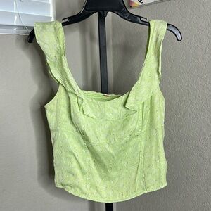 Free People EUC Green Sleeveless Top, Size Approx (Medium) Tag Missing